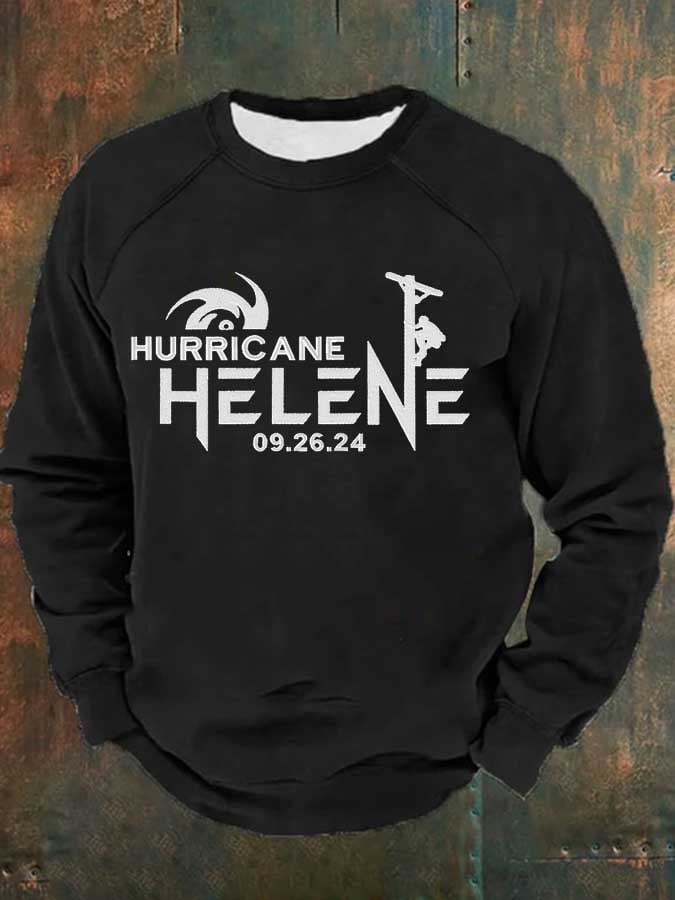 Man's Hurricane Helen Appalachia Strong  Print Casual Long Sleeve Sweatershirt