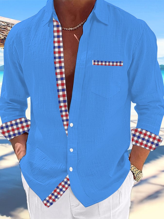 Men's Casual Hawaiian Print Lapel Shirt