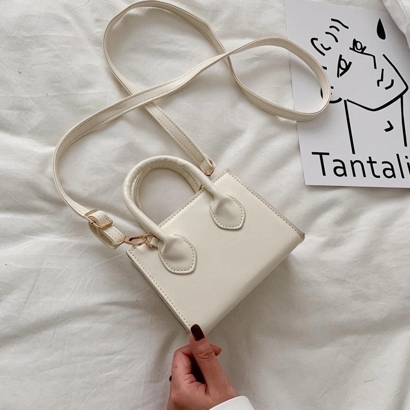 Retro Solid Color Messenger Square Bag
