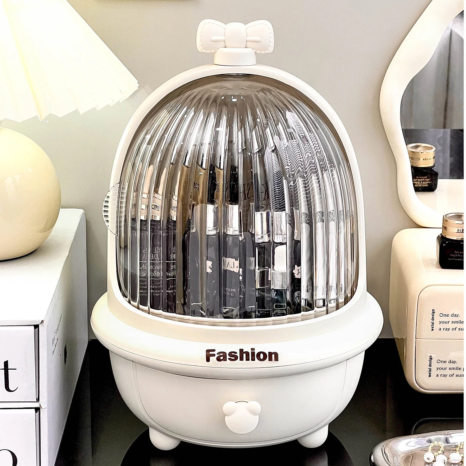 360° ROTATE MAKEUP ORGANIZER LARGE COSMETIC STORAGE DUST & WATER-PROOF