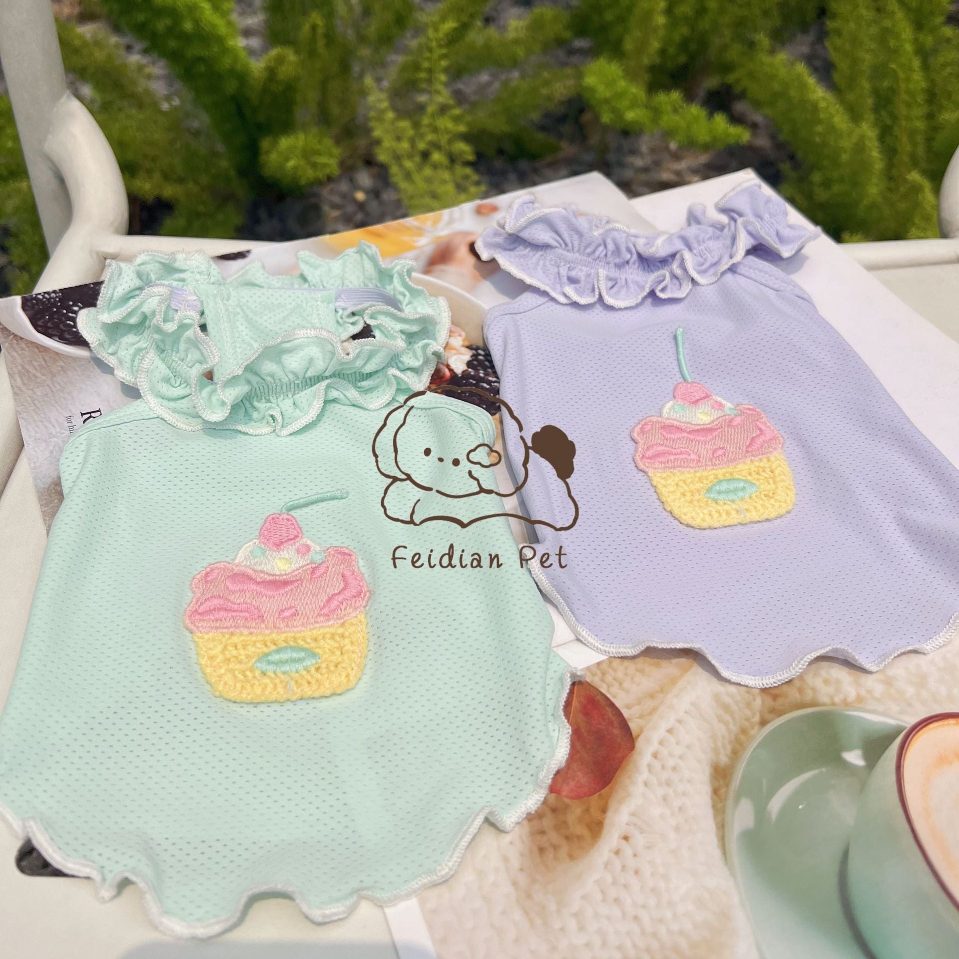Cupcake Printed Breathable Dog Cat Vest