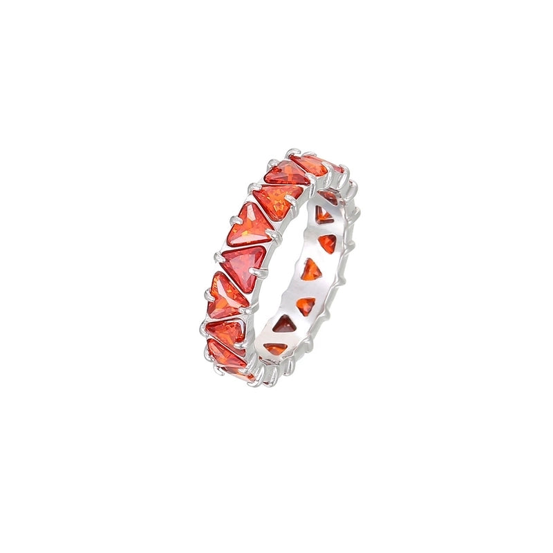 Minimalist Shiny Heart Shape 304 Stainless Steel Zircon 16K Gold Plated White Gold Plated Inlay Rings