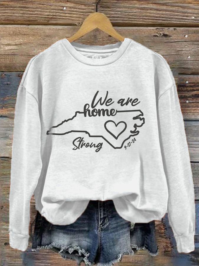 Women's North Carolina We Are Strong Print Crew Neck Sweatshirt