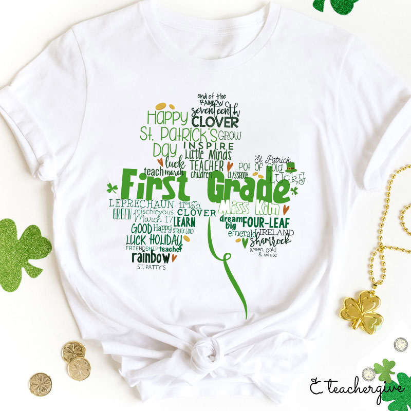 Personalized Dream Big Clover Teacher T-Shirt