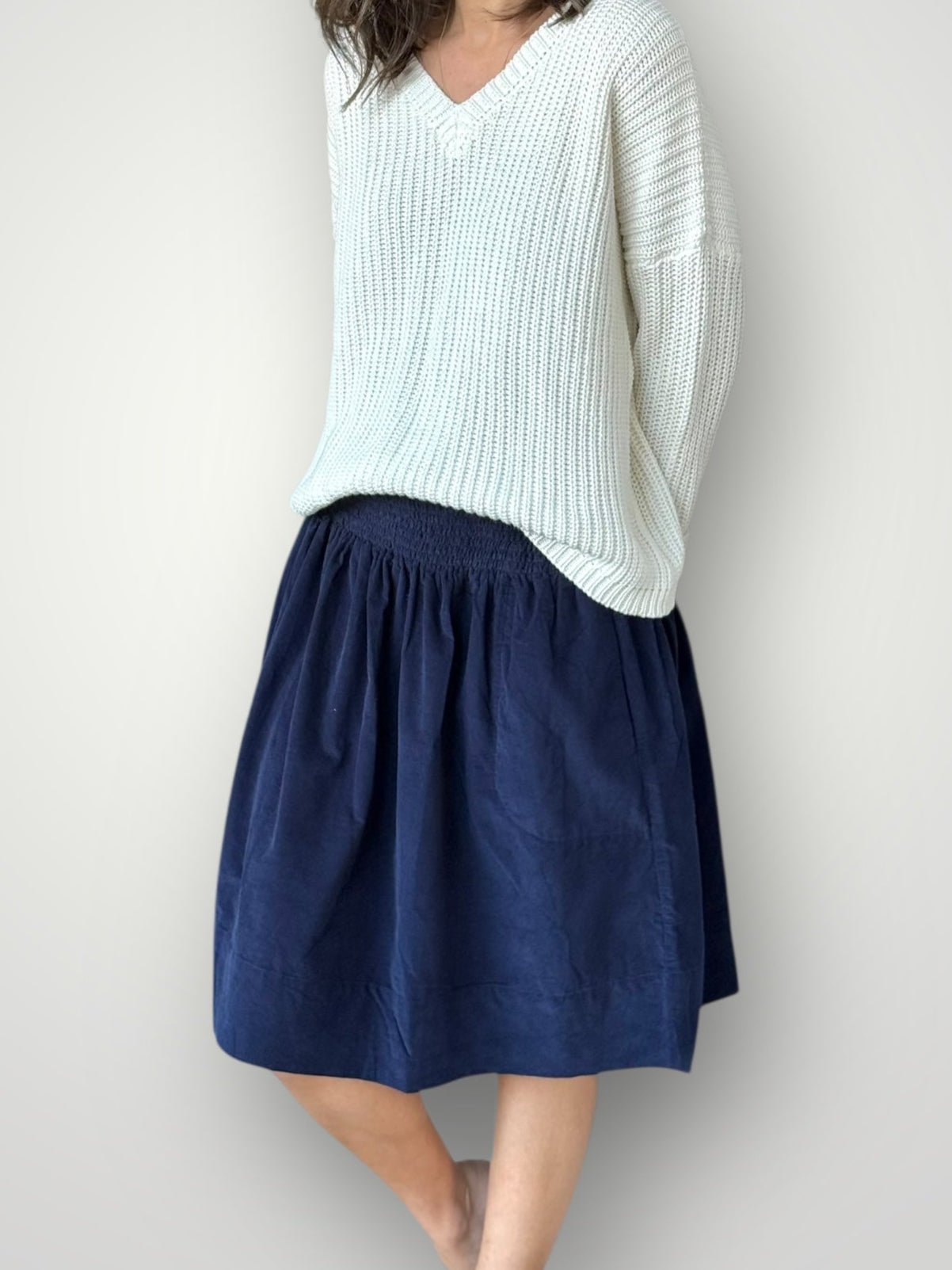 zoe skirt - indigo cord