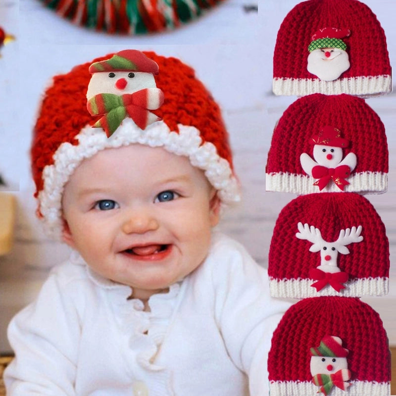 Children Unisex Cute Minimalist Santa Claus Snowman Elk Wool Cap