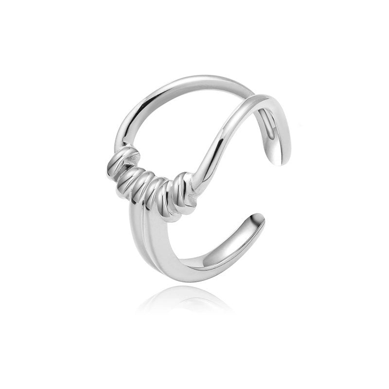 Minimalist U Shape Titanium Steel Plating 18k Gold Plated Open Ring