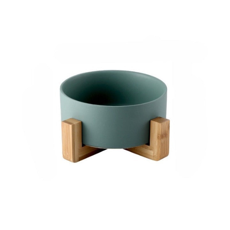 Pet Bowl With Wood Stand