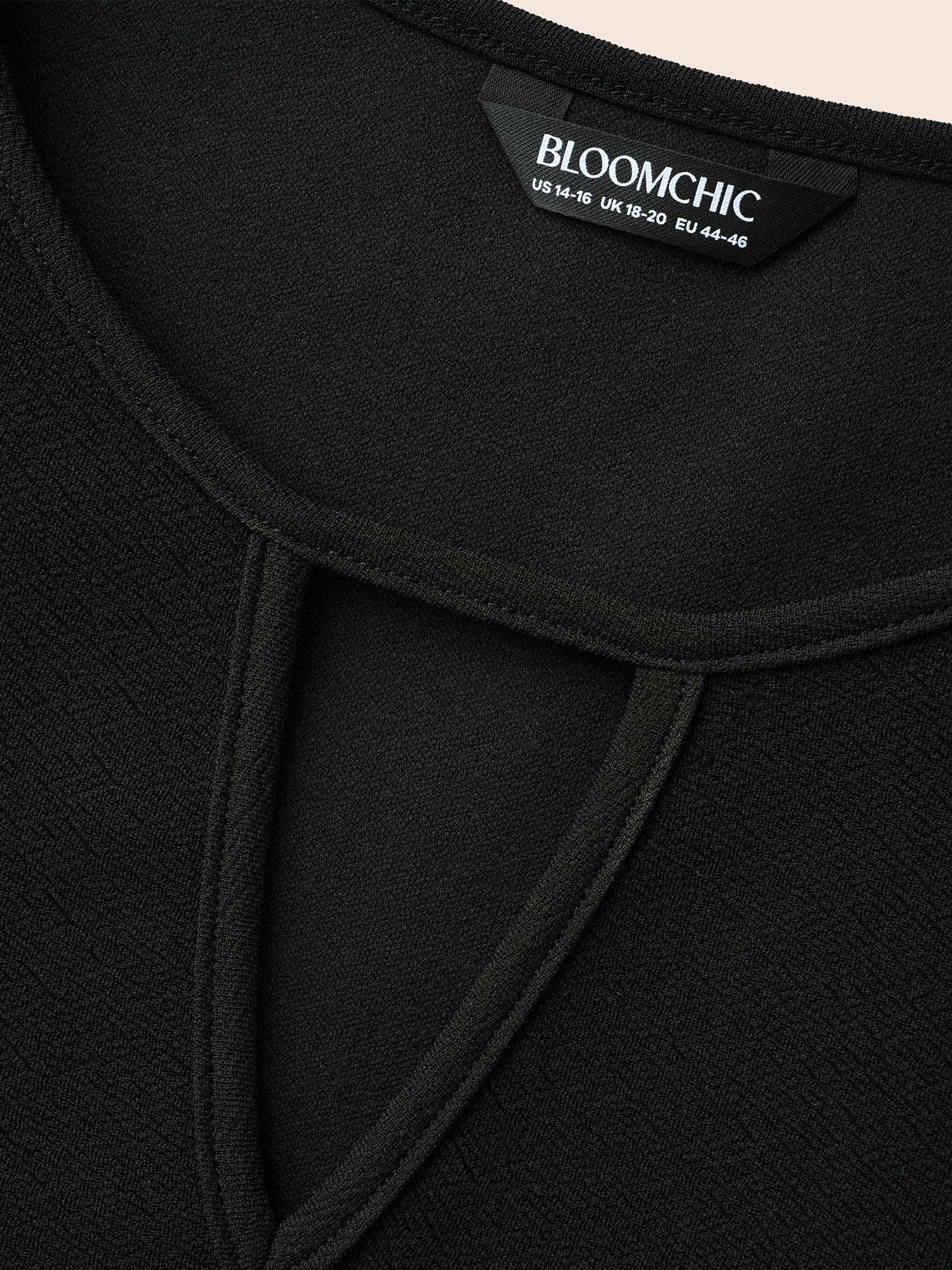 Houndstooth Patchwork Cut Out Midi Dress