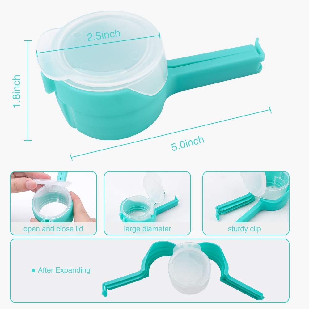 Food bag clipswith Pour Spouts