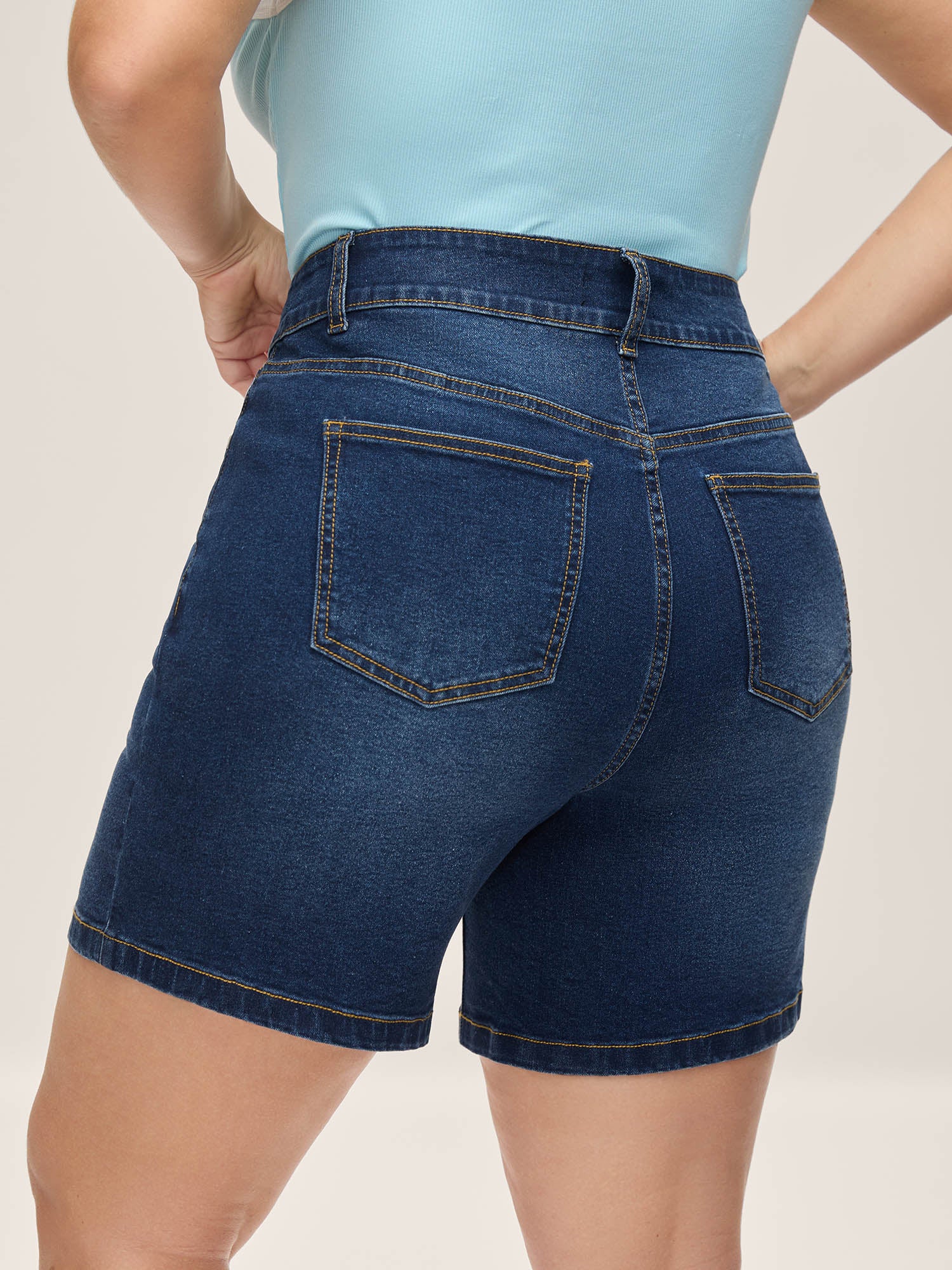 Classic Straight-Leg Denim Shorts