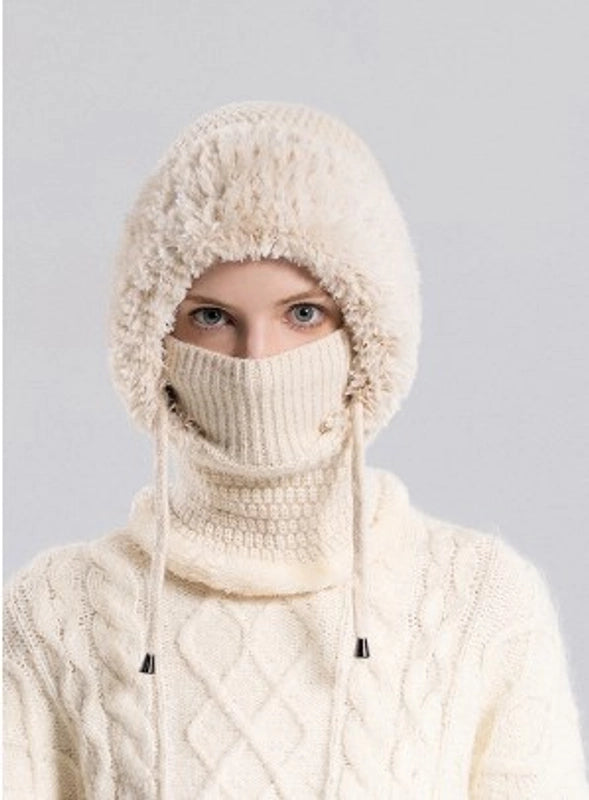 Women's Basic Minimalist Solid Color Ear Warap Wool Cap