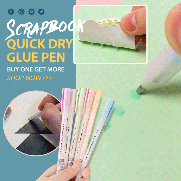 (🔥HOT SALE NOW- 48% OFF🔥)✨Scrapbook Quick Dry Glue Pen ✨ BUY 2 GET 1 FREE NOW