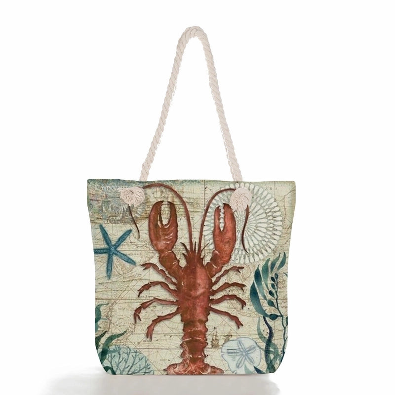 Women's Classic Style Tropical Canvas Shopping Bags