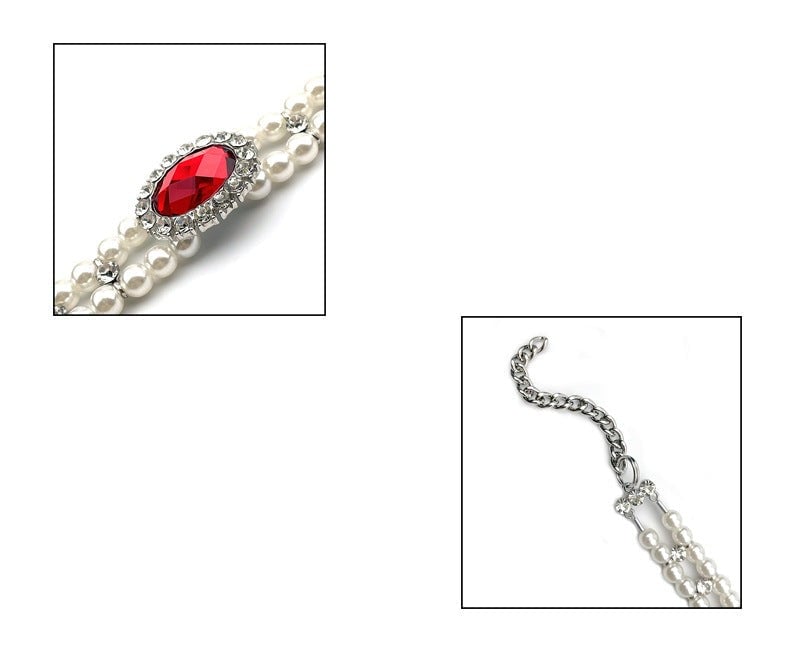 Rhinestone Pearl Design Pet Necklace