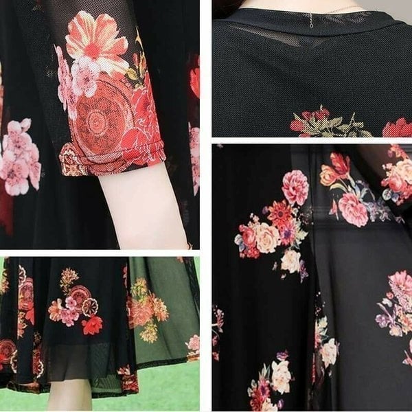 Conjunto de vestido con estampado floral para mujer