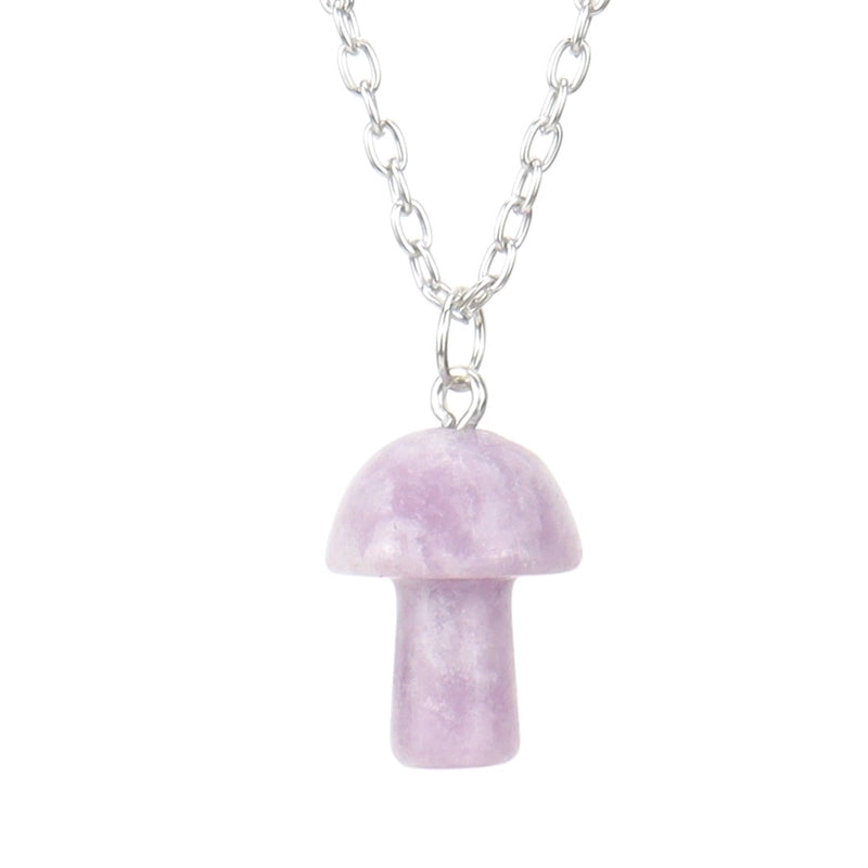 Minimalist Mushroom Crystal Handmade Pendant Necklace 1 Piece
