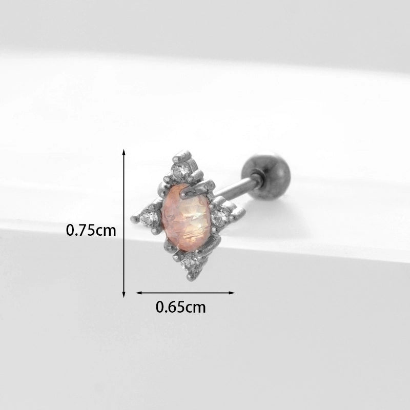 Ear Cartilage Rings & Studs Geometric Copper Plating Artificial Gemstones