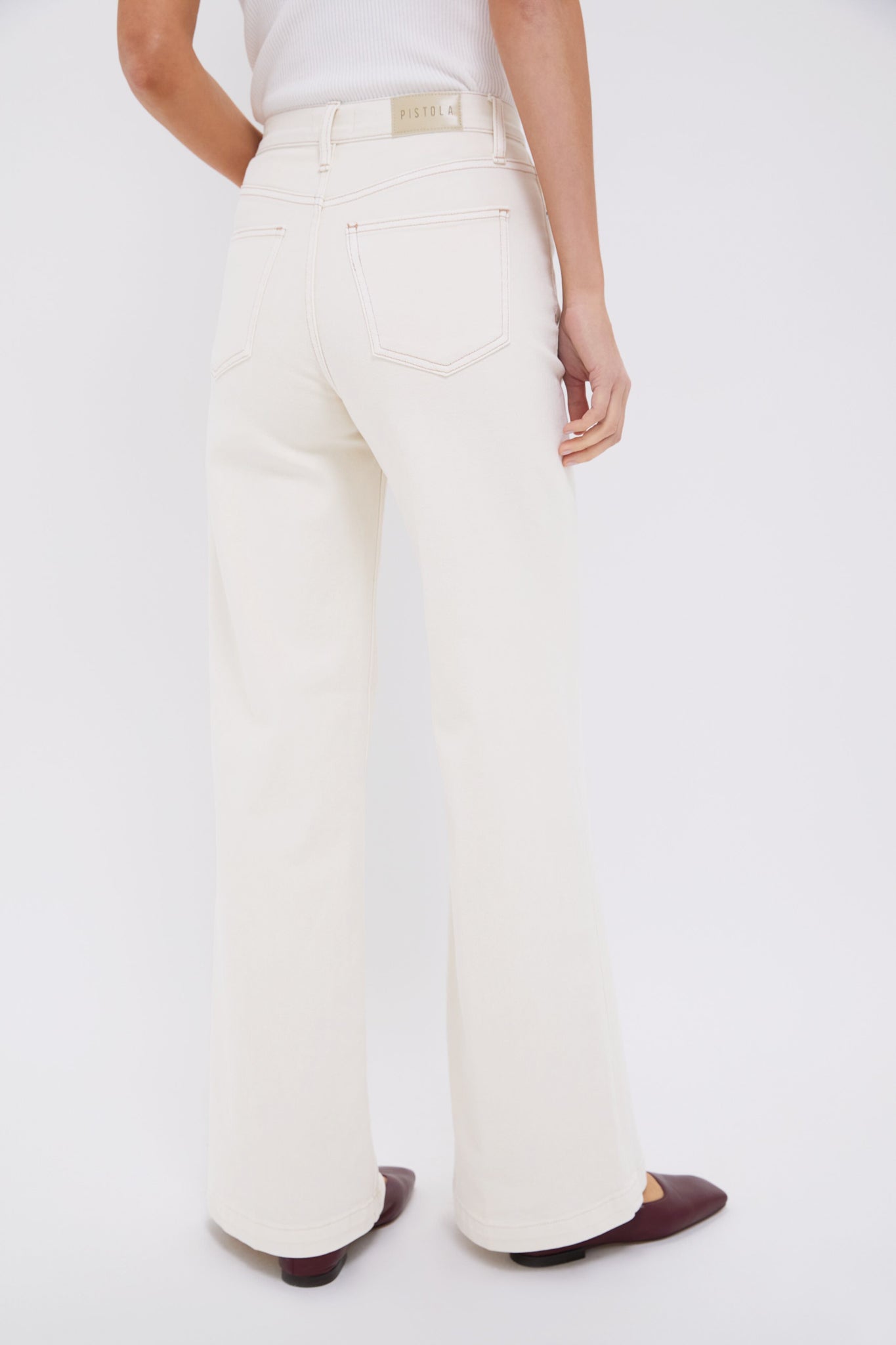 Ecru Lana High Rise Ultra Wide Leg