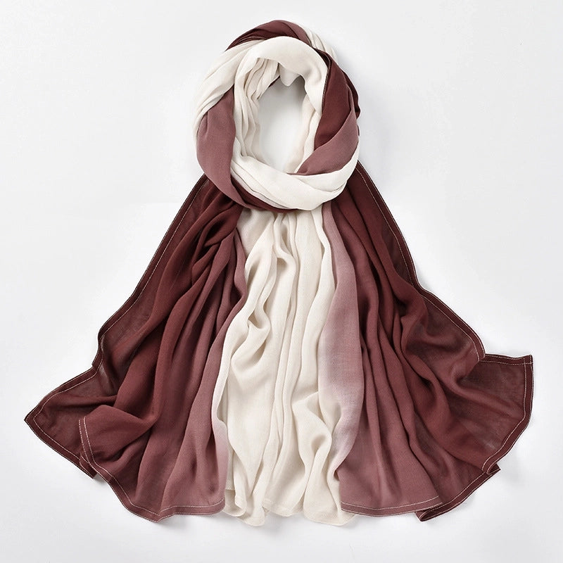 Women's Minimalist Color Block Rayon Printing Kerchief