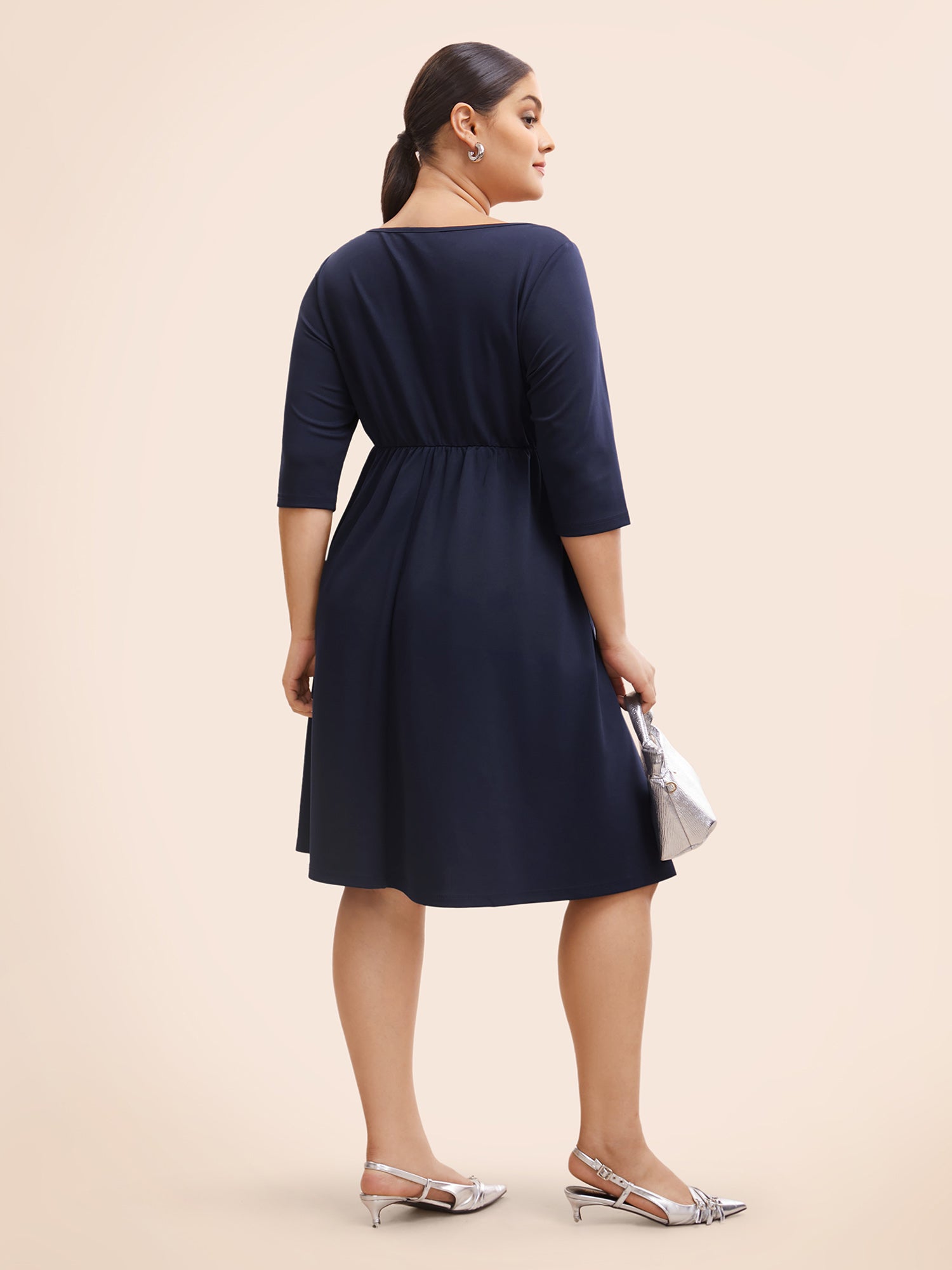 Solid Cut Out Split Hem Dress