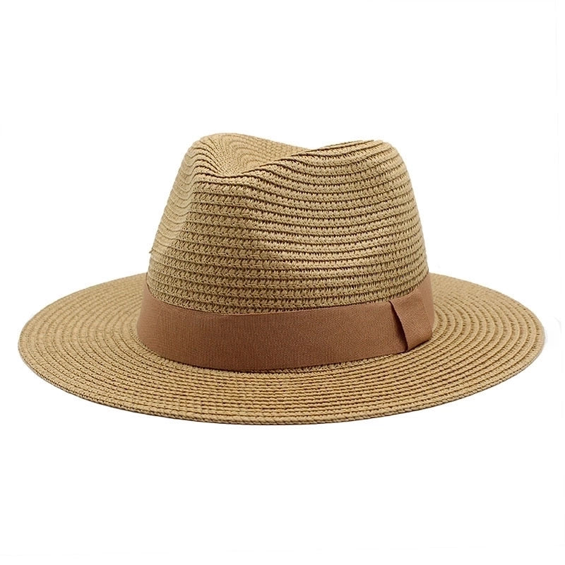 Unisex Minimalist Solid Color Flat Eaves Fedora Hat