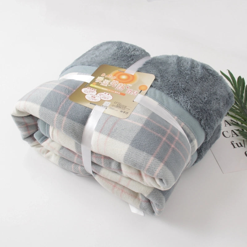 Fleece Lamb Fleece Lazy Blanket Multifunctional Moisture Absorption Heating Blanket Flannel Shawl Blanket Lunch Break Blanket