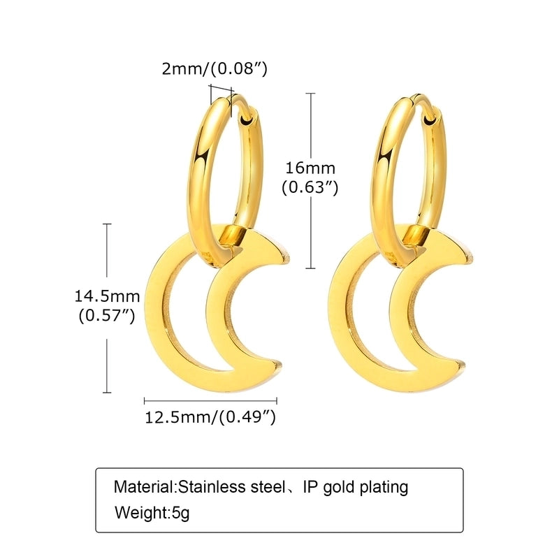 1 Pair Minimalist Star Plating Inlay 201 Stainless Steel Zircon 18K Gold Plated Drop Earrings