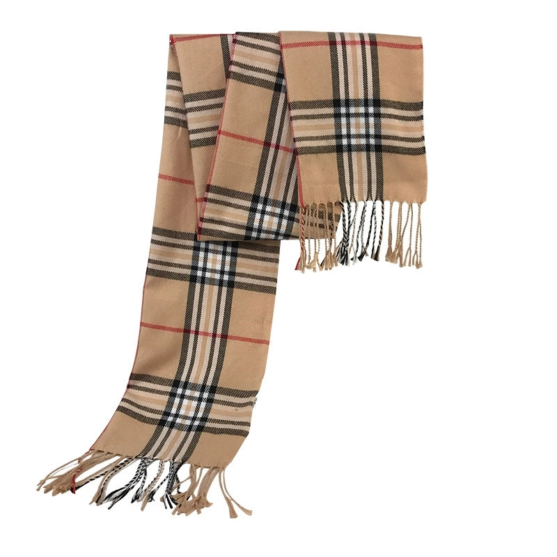 Autumn And Winter New Tassel Men's Scarf Double-sided Cashmere Scarf Long Tassel Warm Lovers Scarf