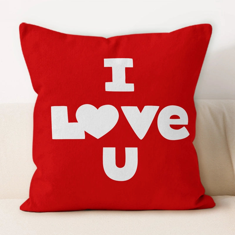 Valentine'S Day Minimalist Letter Plush Throw Pillow Pillow Cases Couch & Sofa Decor