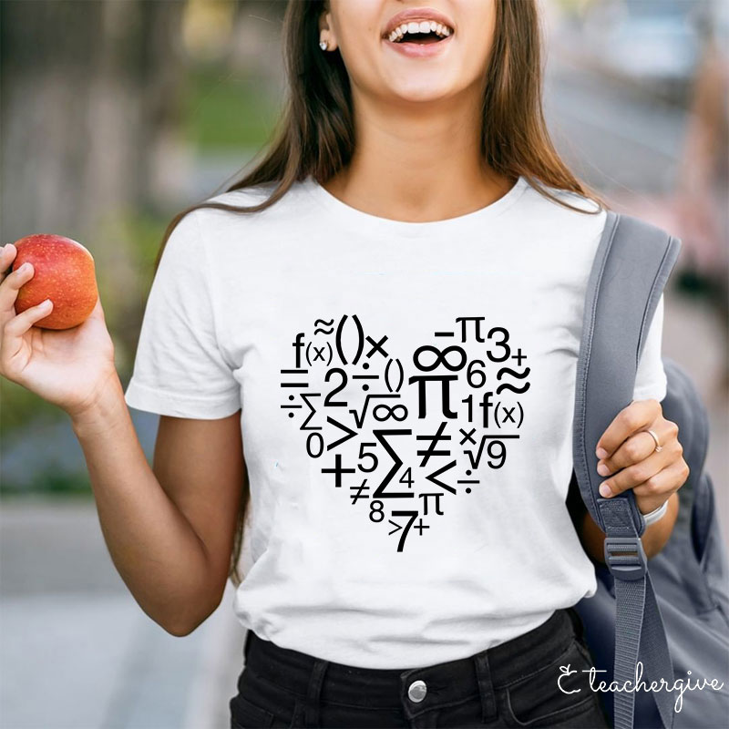 Math Heart Teacher T-Shirt