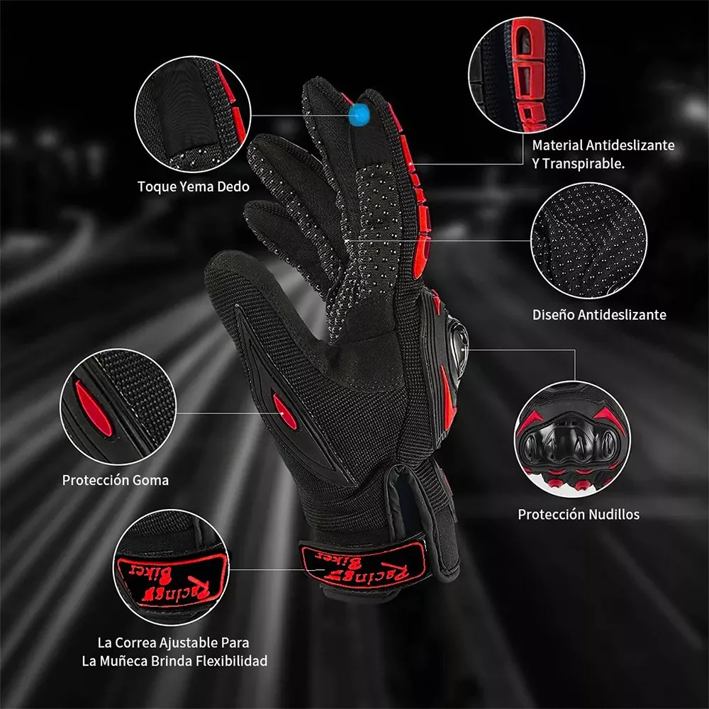 Guantes De Proteccion Anti Derrape Pantalla Táctil Para Moto