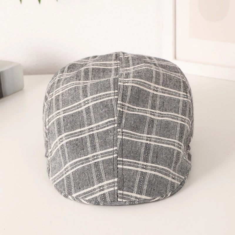Unisex Vintage Style Artistic Plaid Short Brim Advance Hats