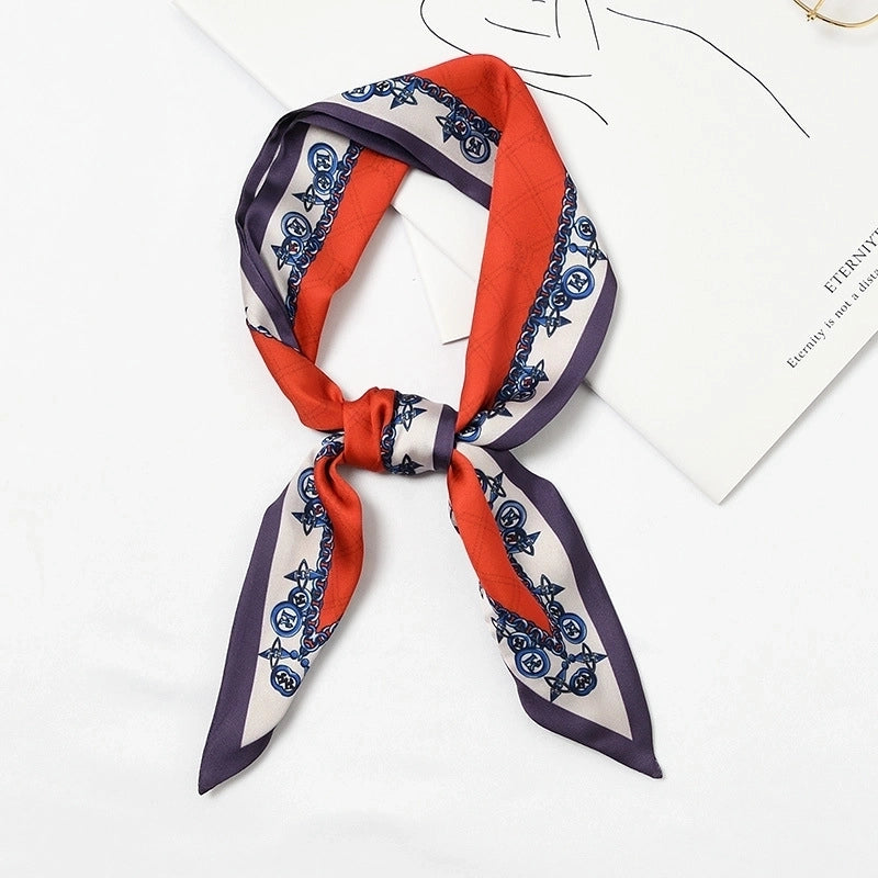 Women's Elegant Geometric Satin Silk Scarf