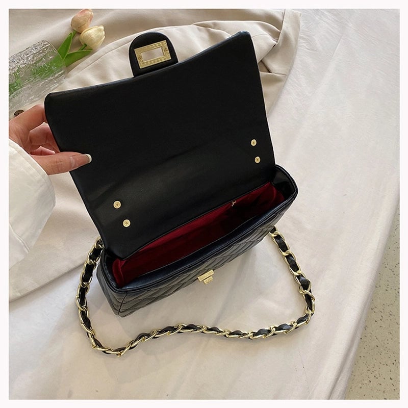 Women's Medium Pu Leather Solid Color Vintage Style Classic Style Square Flip Cover Crossbody Bag
