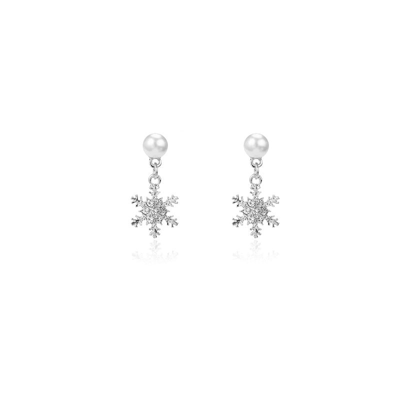 Fashion Snowflake Alloy Rhinestones Women's Drop Earrings 1 Pair