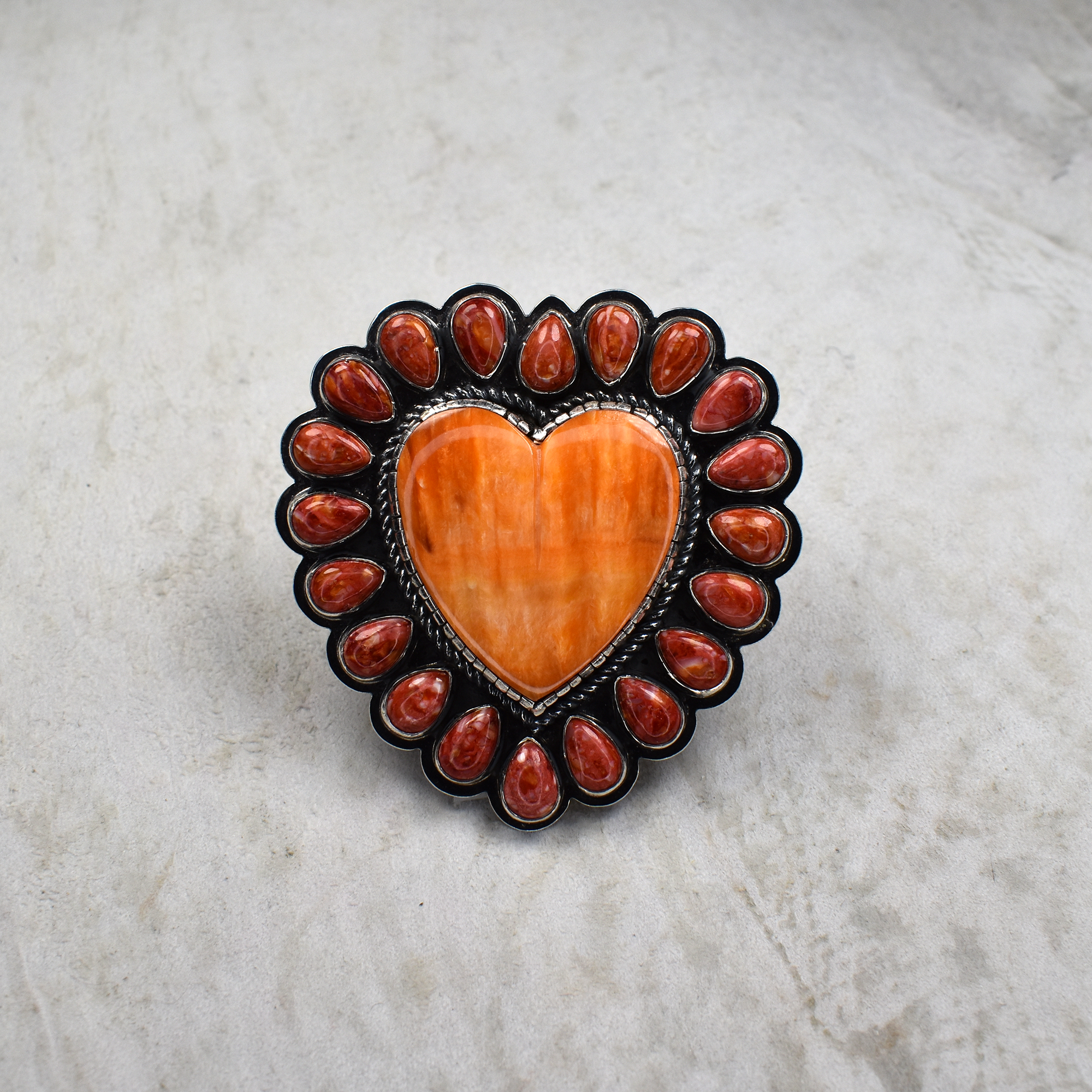 Spiny Oyster Heart Statement Ring