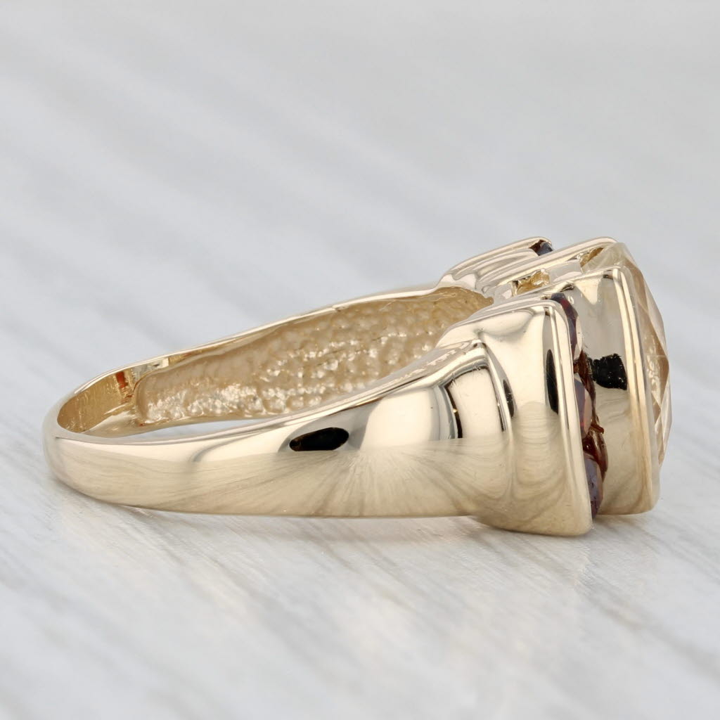 2.71ctw Labradorite Garnet Ring 14k Yellow Gold Size 4.75