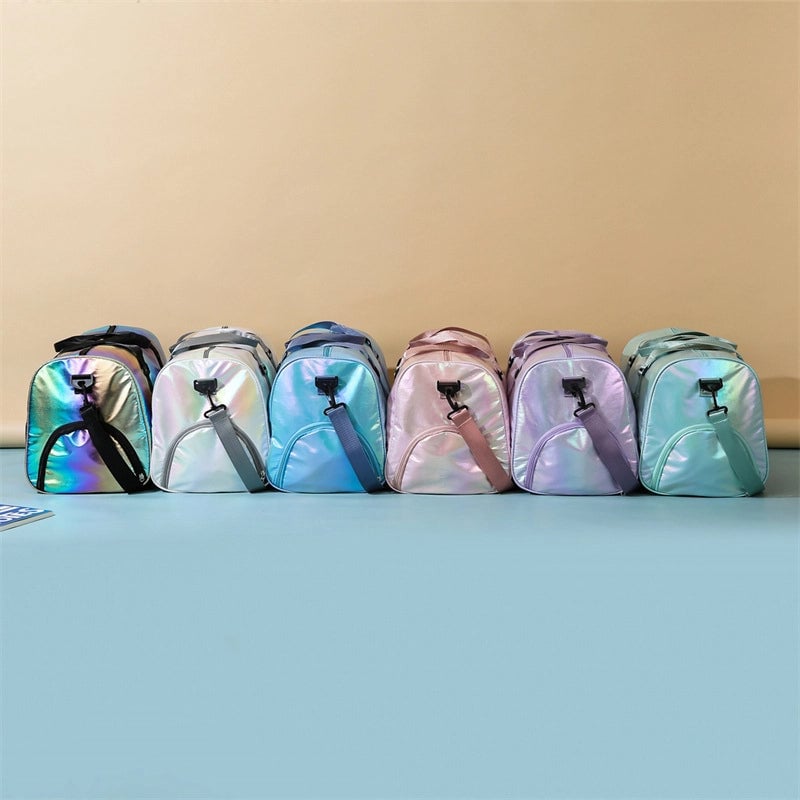 Swimming Fitness Bag Gradient Color Travel Bag Women's Short-distance Waterproof Folding Luggage Bag Portable Shoulder Yoga Bag