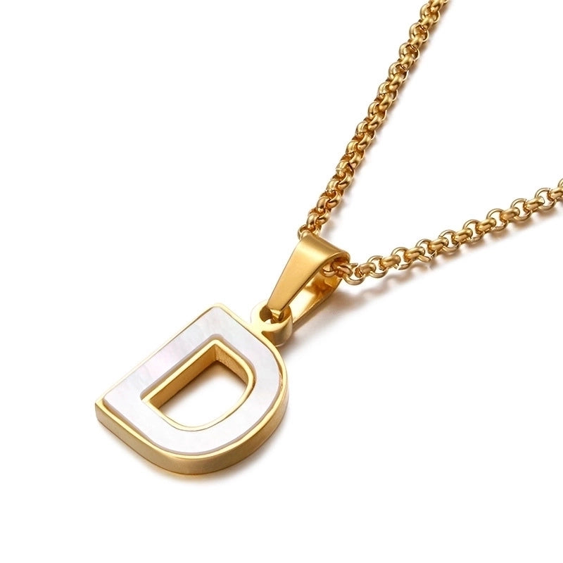 Simple Shell English Letter Titanium Steel Necklace