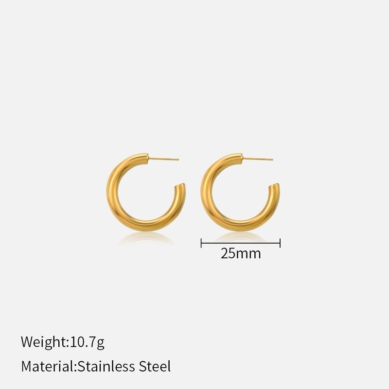 1 Pair Minimalist Solid Color Plating 304 Stainless Steel Stainless Steel Earrings