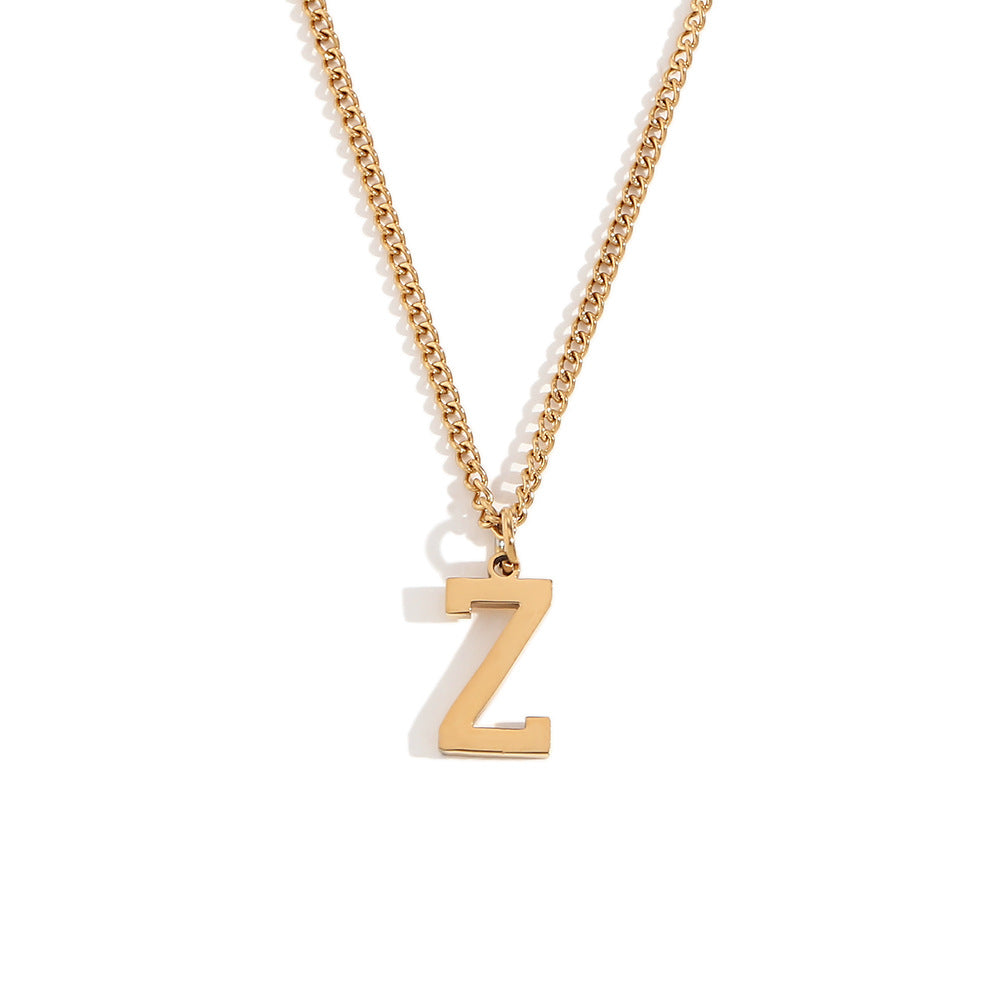 Fashion Letter Number Geometric Text Stainless Steel 18K Gold Plated Necklaces