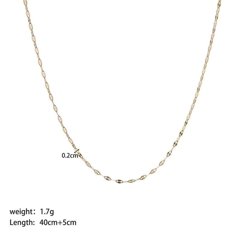 304 Stainless Steel 18K Gold Plated Streetwear Plating Metal Solid Color Sweater Chain Necklace