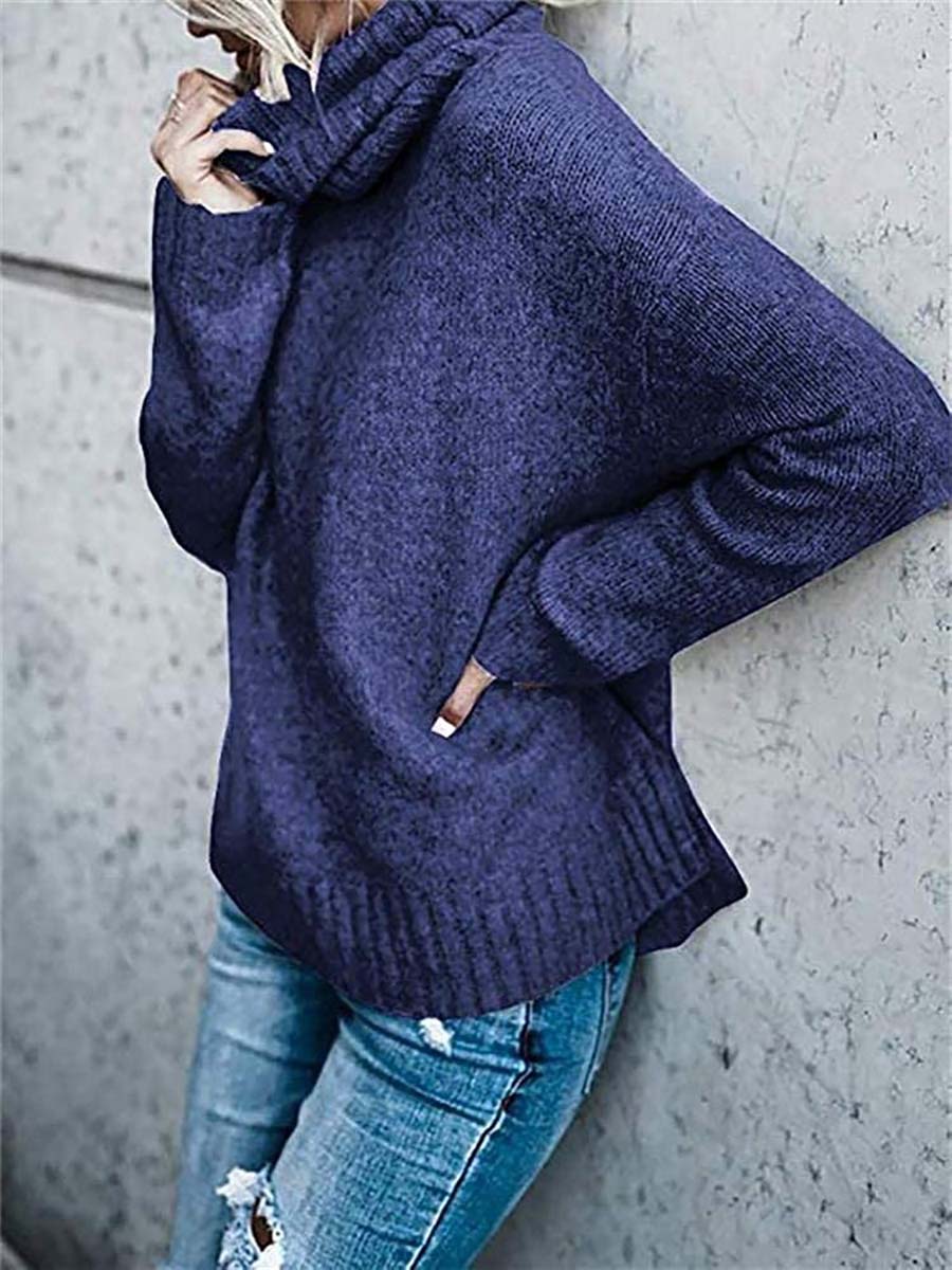 Solid Color Turtleneck Long Sleeve Sweater(6 colors)