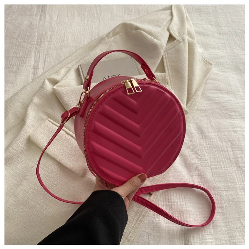 Women's Small Pu Leather Solid Color Basic Zipper Handbag