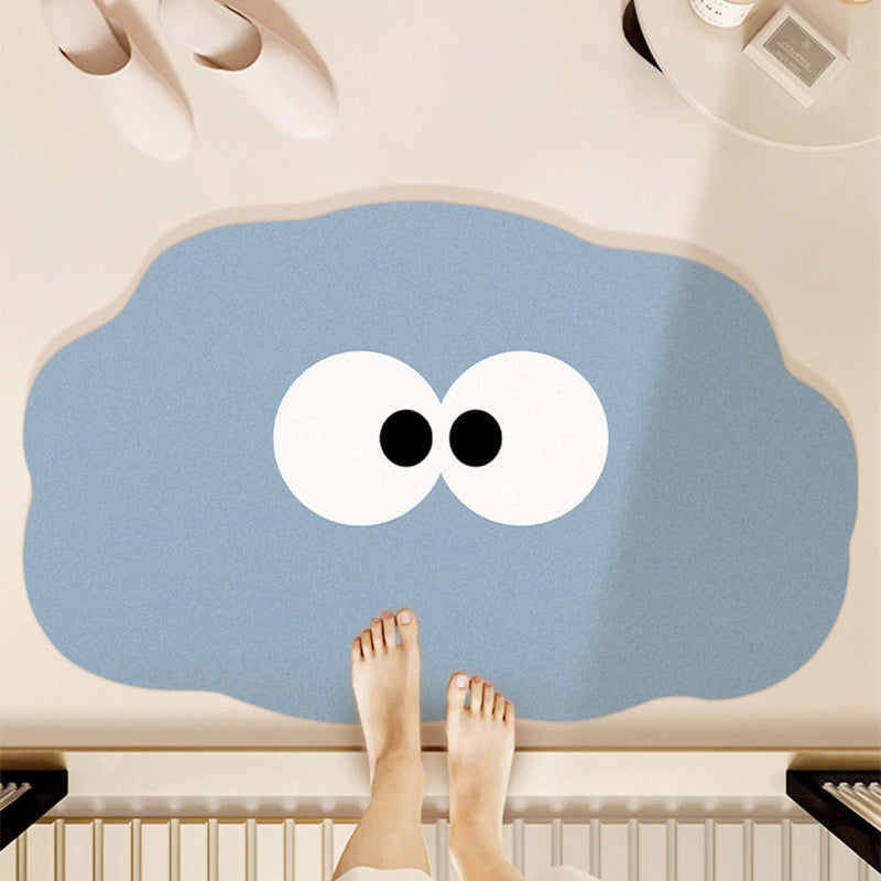 Cartoon Bathroom Mat Absorbent Dirt Resistant Fun Bathroom Door Quick-drying Diatom Mud Mat Toilet Anti-slip Mat