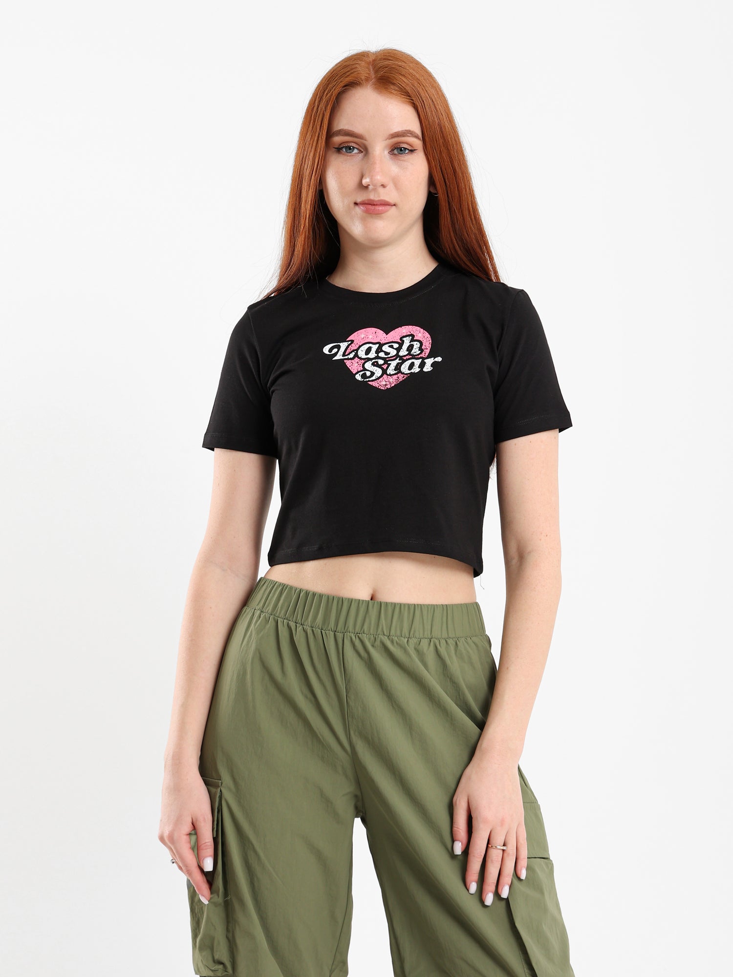 Printed Cropped Half Sleeve T-Shirt