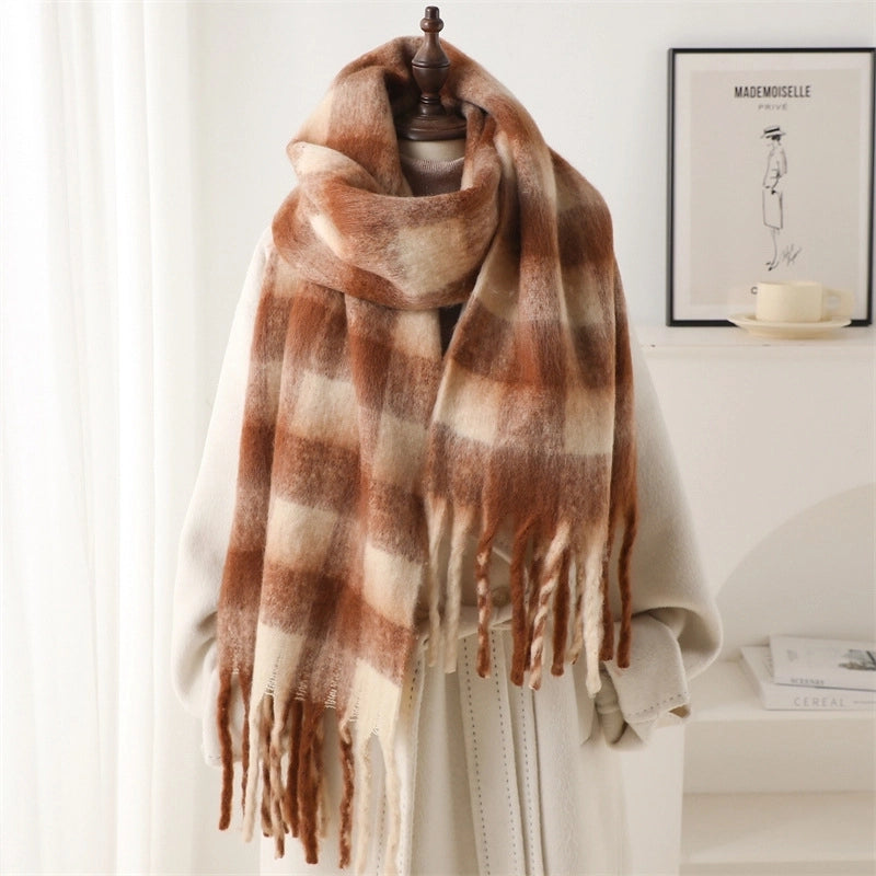 Women's Minimalist Color Block Imitation Cashmere Scarf
