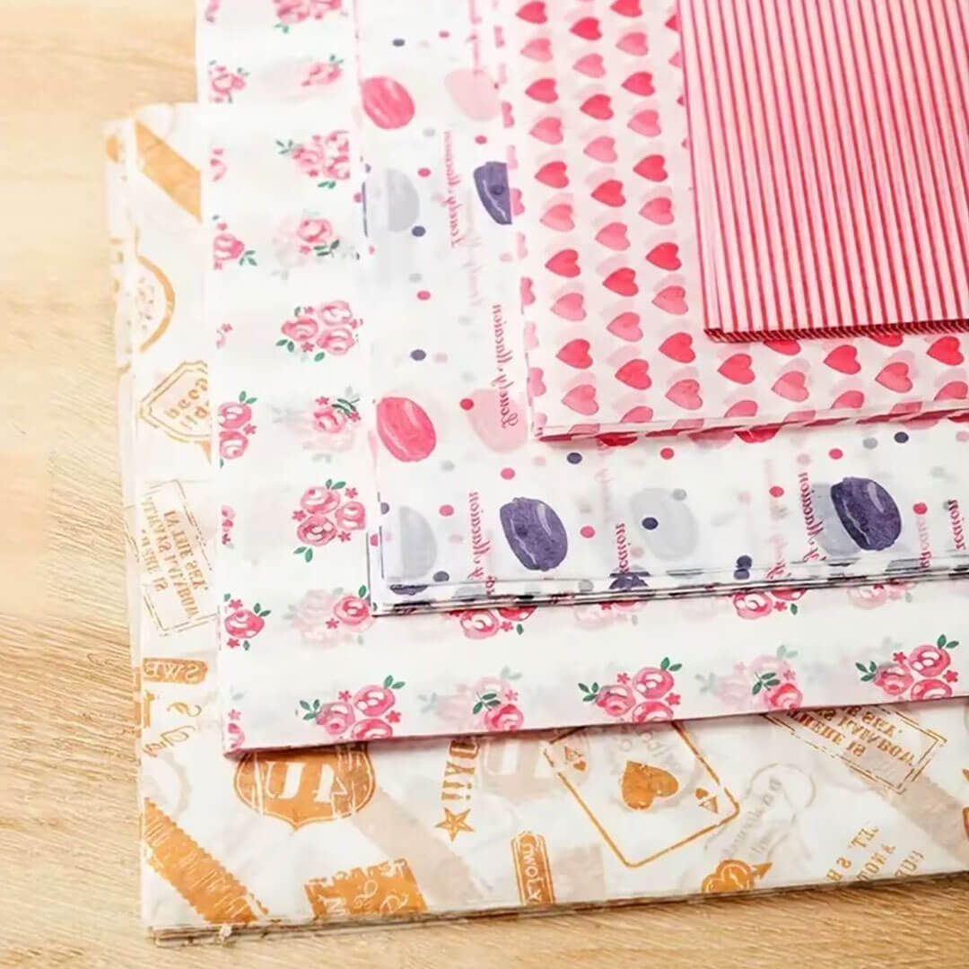 50Pcs Colorful Greaseproof Food Wrapping Paper