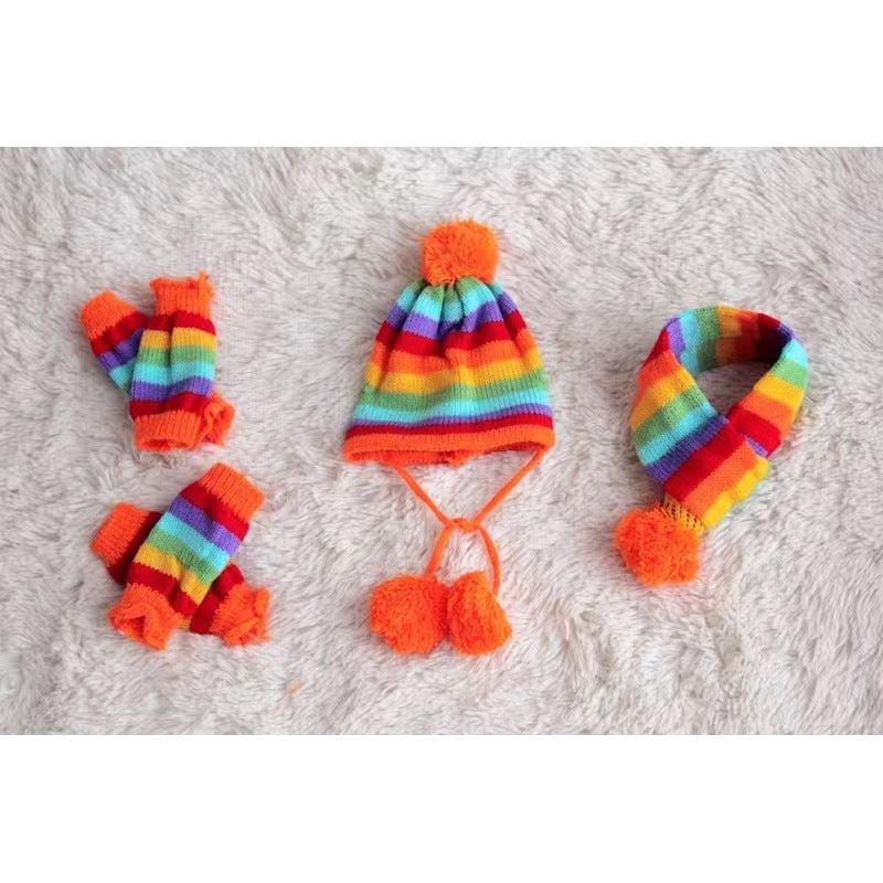 Knitting Pet Hat Scarf Socks Set